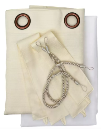 Cortinas Mónaco 140x220cm Set De 8 Piezas Marca Idetex Beige-0