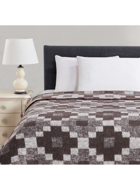 Frazada Jacquard Illusions 1 Plaza 80% Algodón 140x210cm Café -0