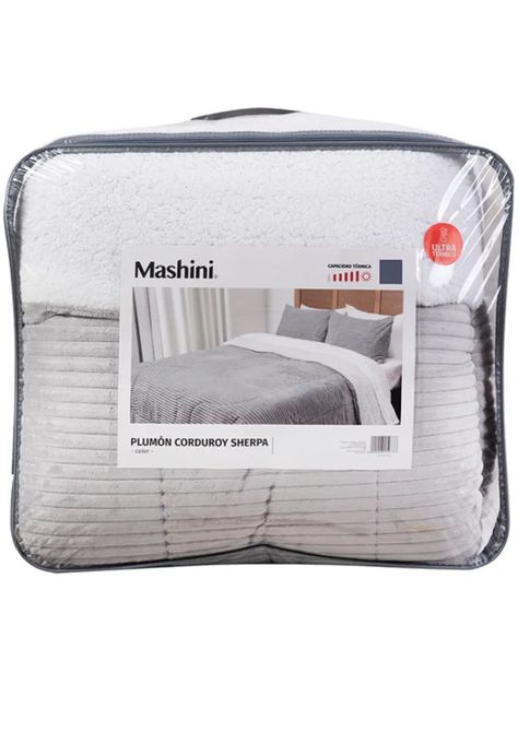 Plumón Coral Sherpa 2 Plazas Mashini. Gris -1