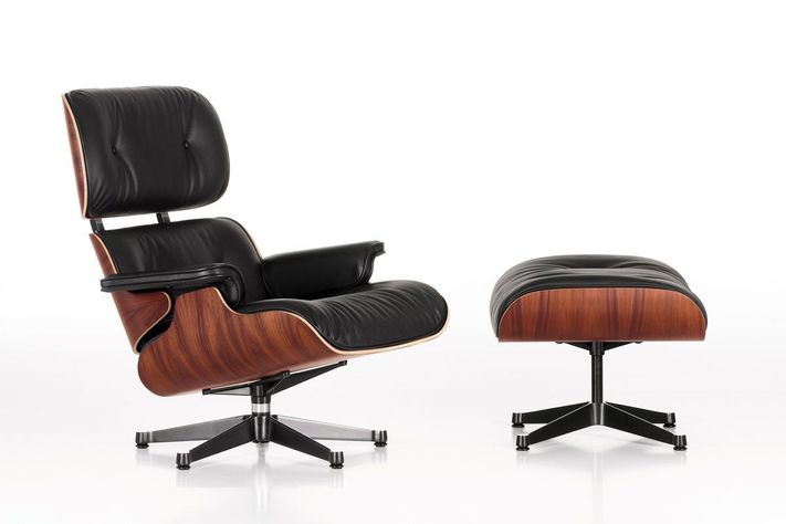 SOFÁ CONJUNTO EAMES LOUNGE Y OTTOMAN NEGRO-0