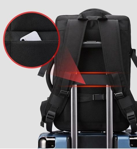 Mochila Viral Avión USB Expandible de 22 a 37L Viajeros -1
