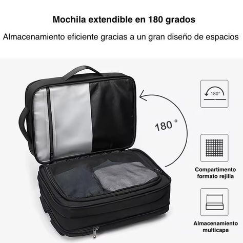 Mochila Viral Expandible USB Arctic Hunter 32L Viajeros Cabina Avión-3