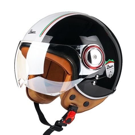 CASCO RETRO NEGRO/BLANCO B110-0