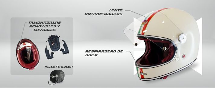 CASCO MOTO BAROCK BLANCO BEON-5