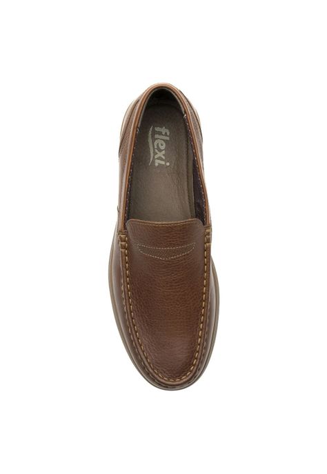 Mocasín Hombre Cuero Juko Café Flexi-6