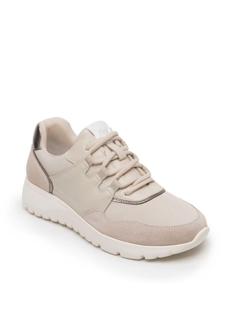 Zapatilla Mujer Lucena 129702 Marfil Flexi-1