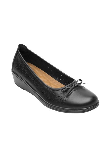 Zapato Mujer Cuero Castaña Negro Flexi-0