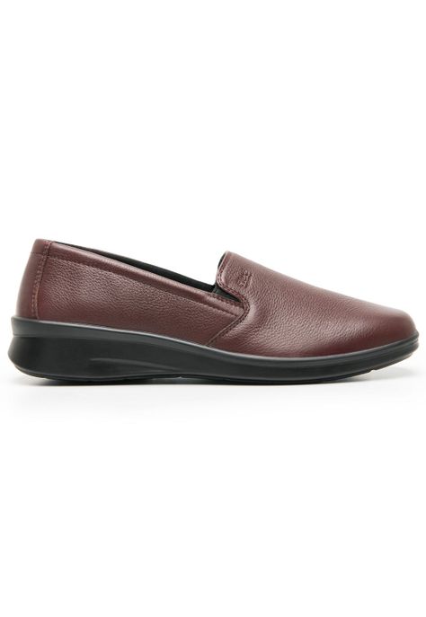 Zapato Mujer Cuero Jenelle 124501 Burdeo Flexi-0