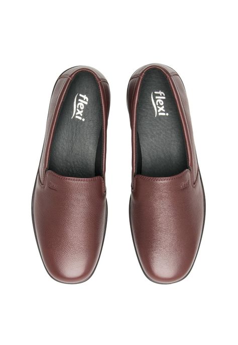 Zapato Mujer Cuero Jenelle 124501 Burdeo Flexi-5