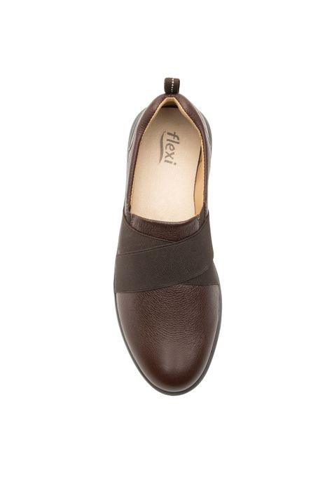 Zapato Mujer Cuero Alisha Café Flexi-6
