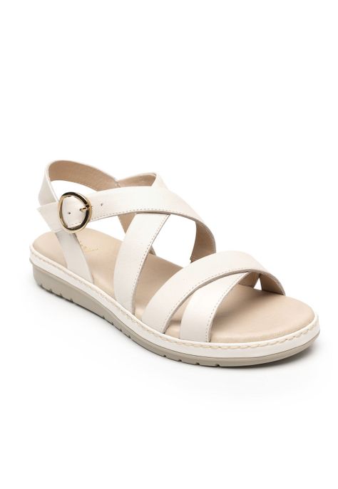 Sandalia Mujer Peonia 100227 Blanco Crema Flexi-2
