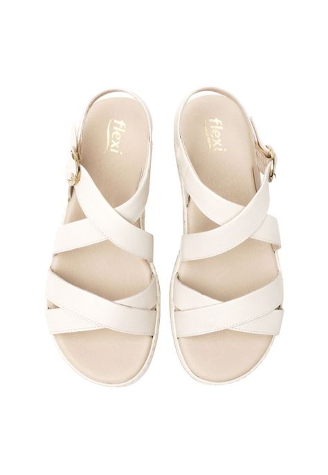 Sandalia Mujer Peonia 100227 Blanco Crema Flexi-6