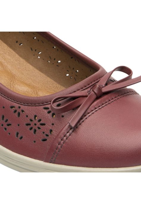 Zapato Mujer Cuero Castaña Rojo Flexi-1