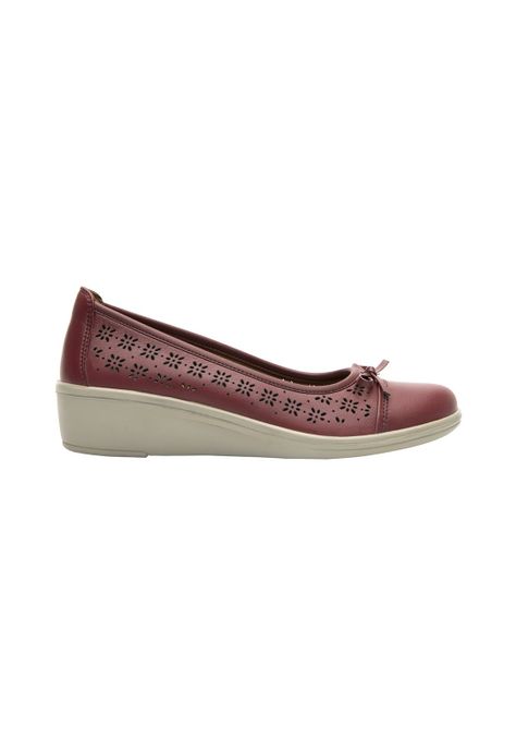 Zapato Mujer Cuero Castaña Rojo Flexi-2