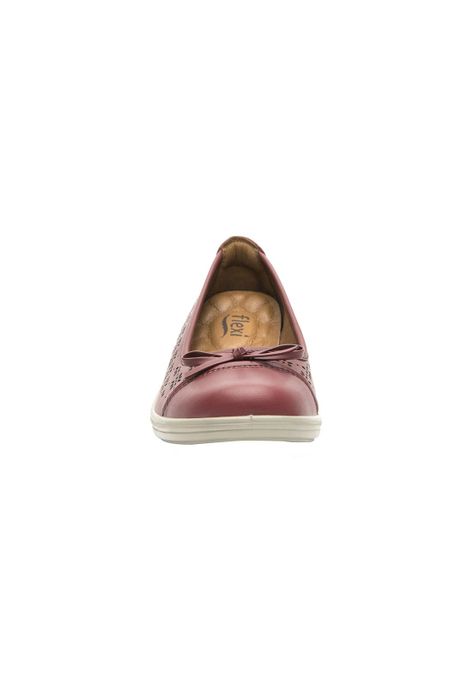 Zapato Mujer Cuero Castaña Rojo Flexi-4