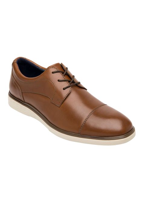 Zapato Hombre Cuero Titanium Café Flexi-0