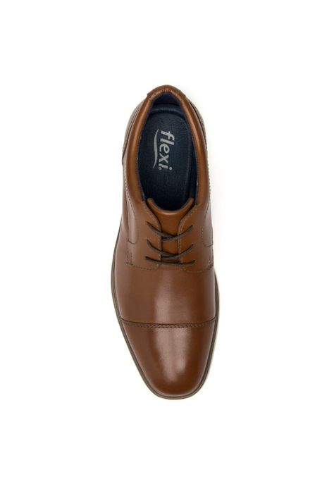 Zapato Hombre Cuero Titanium Café Flexi-6