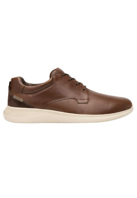 Zapatilla Hombre Cuero Hika Café Flexi-1