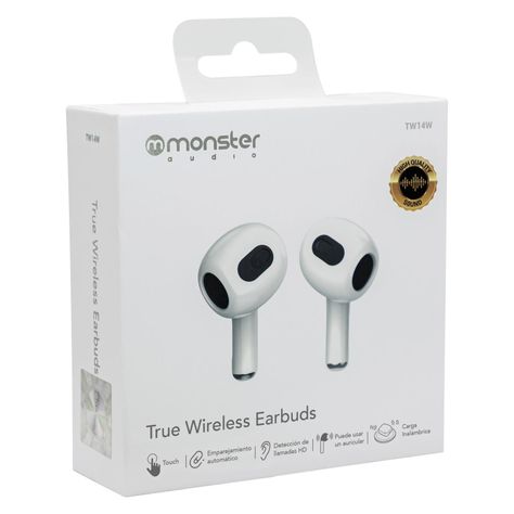 AUDIFONO TRUE WIRELESS TW14 BLANCO MONSTER-0