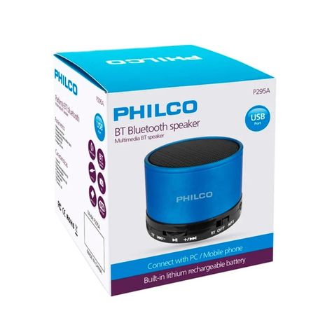 PARLANTE PORTATIL BLUETOOTH-USB P295A BLUE AZUL PHILCO-1