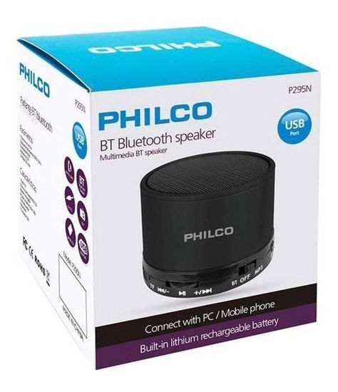 PARLANTE PORTATIL BLUETOOTH-USB P295 BLACK NEGRO PHILCO-1