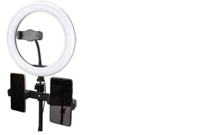 ARO DE LUZ LED 30CM ATRIL TRIPODE 2 METROS PARA 3 CELULARES PHILCO-1