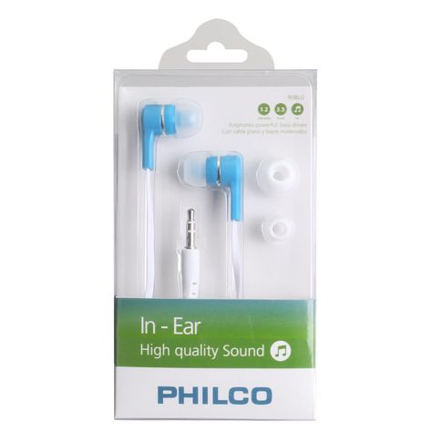 Audifono Alambrico Blanco Con Azul Philco-1