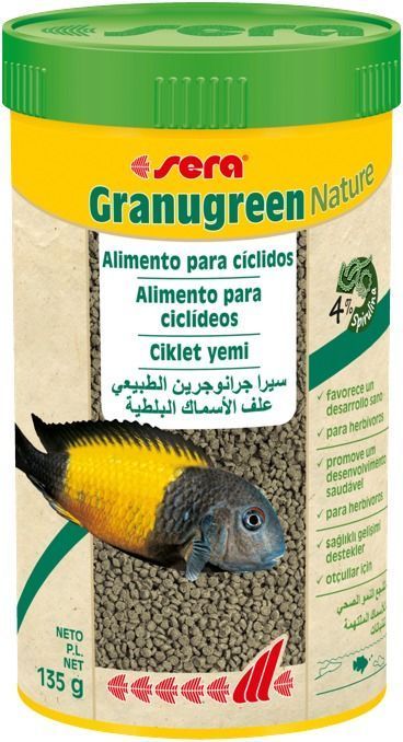 Alimento Sera Granugreen Ciclidos Herbívoros 135 gr - 250 ml -0