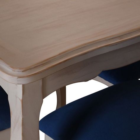 Comedor Normando 90x160 respaldo Tapizado Azul-3