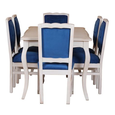 Comedor Normando 90x160 respaldo Tapizado Azul-2