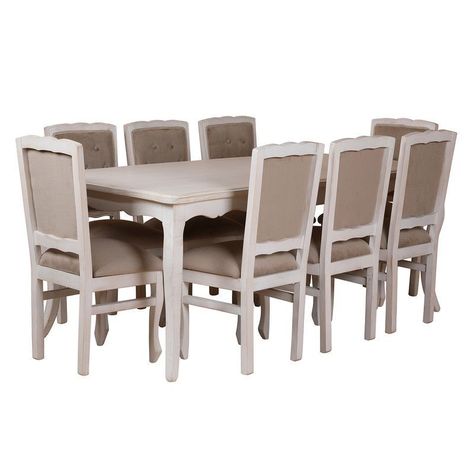 Comedor Normando 100x200 respaldo tapizado Beige-0