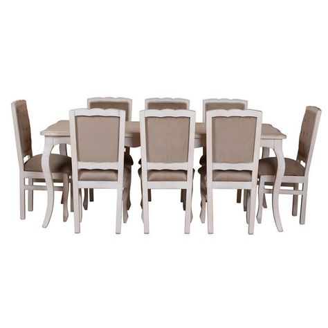 Comedor Normando 100x200 respaldo tapizado Beige-1