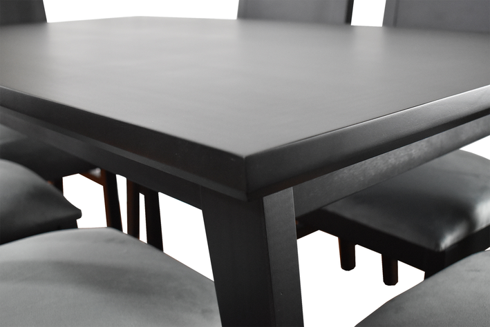 Comedor Vendetta Negro 90x150 6 sillas gris-2