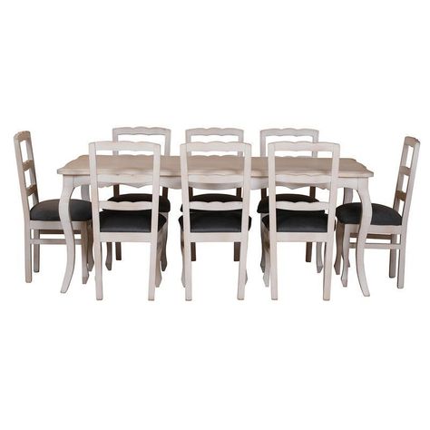 Comedor Normando 100x200 - 8 sillas Gris-1