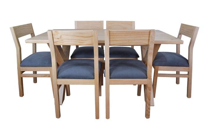 Comedor Cruz 6 Sillas Vendetta Gris-1