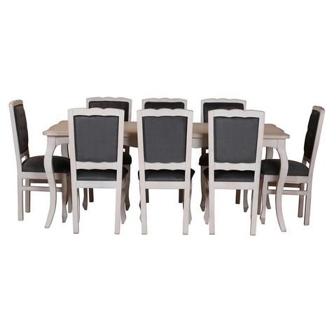 Comedor Normando 100x200 respaldo tapizado Gris-2
