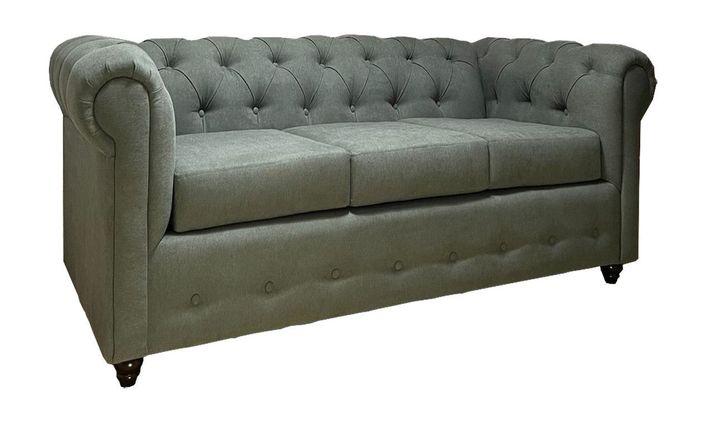 Sofa Chesterfield 200x90x75  Gris-0