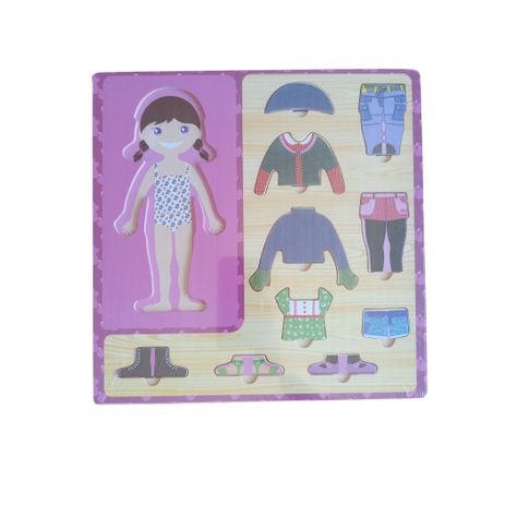 Rompecabezas de Madera Didáctico – Juego de Vestir para Niñas, Puzzle Educativo-0