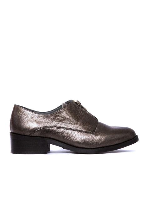 Zapato Mujer De Cuero Leonor C3 Metalico-0