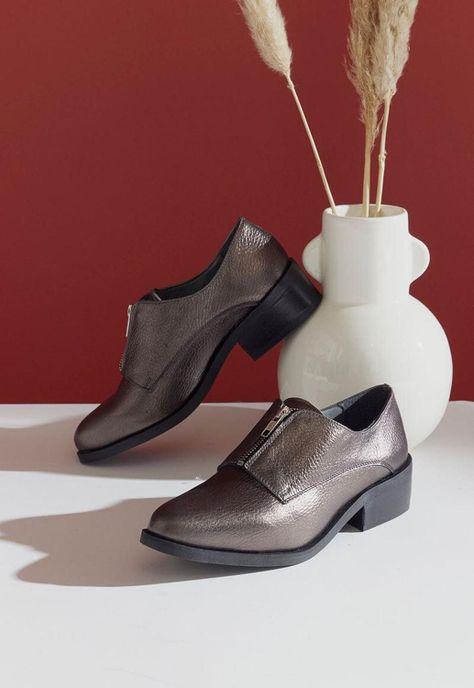 Zapato Mujer De Cuero Leonor C3 Metalico-6