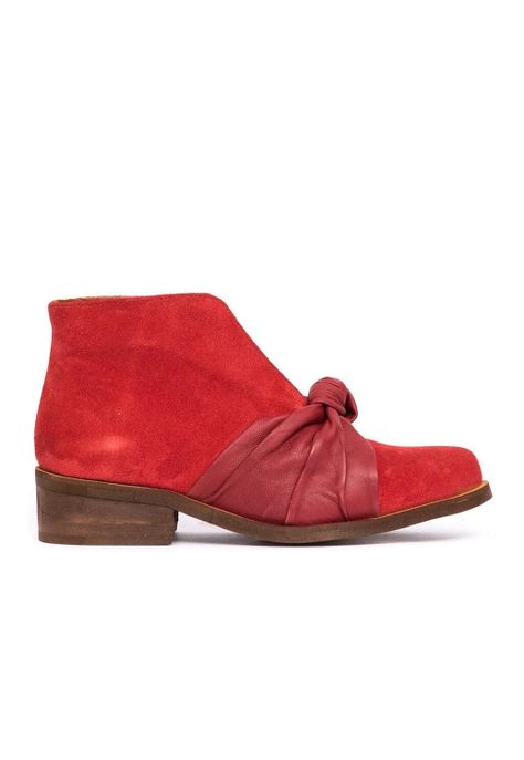 Botin Mujer De Cuero Florence Rojo C5-0