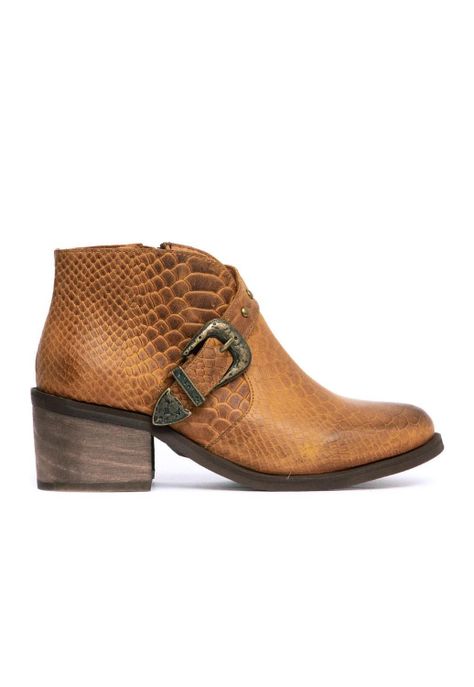 Botin Mujer De Cuero Berta C6 Camel-0