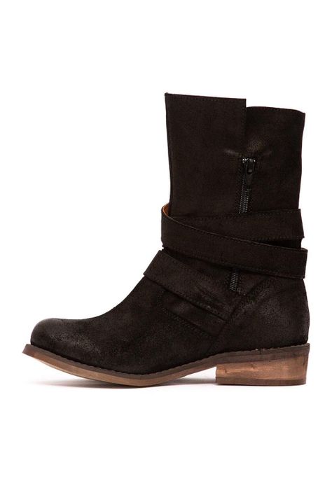 Bota Mujer De Cuero Paola Negro C4-1