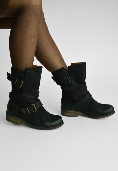 Bota Mujer De Cuero Paola Negro C4-4