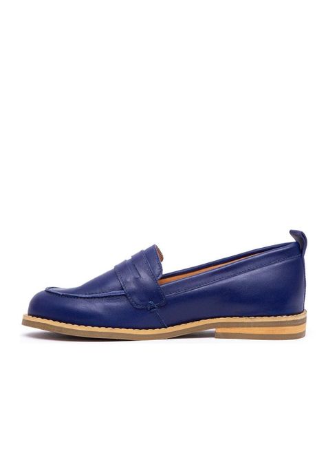 Mocasin Mujer De Cuero Coligue C14 Azul-3