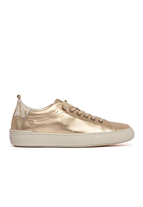 Zapatilla Mujer De Cuero Violeta Metálico C1-0