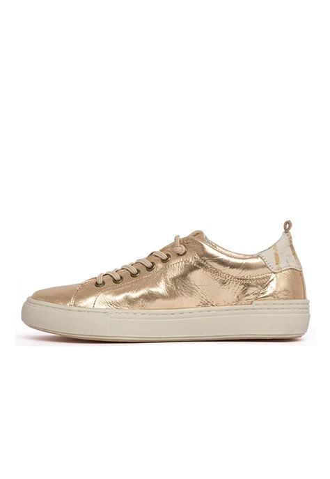 Zapatilla Mujer De Cuero Violeta Metálico C1-3
