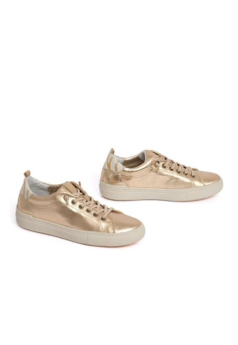 Zapatilla Mujer De Cuero Violeta Metálico C1-5
