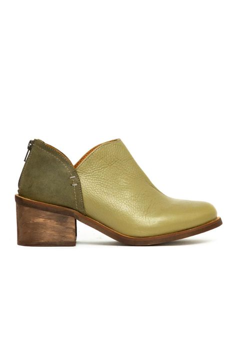 Botin Mujer De Cuero Vinago C32 Verde-0