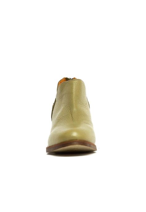 Botin Mujer De Cuero Vinago C32 Verde-2
